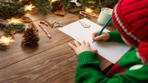 Child writing letter to Santa