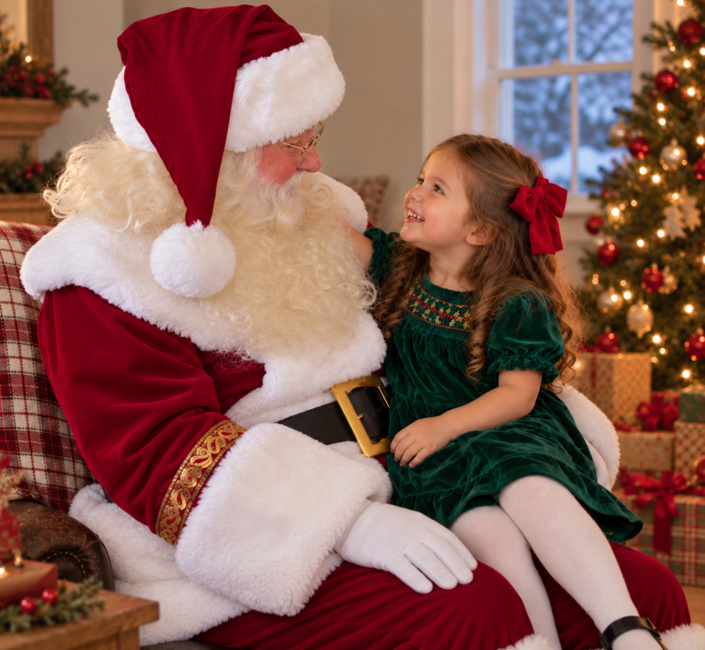 Santa Paul with child on Christmas Eve