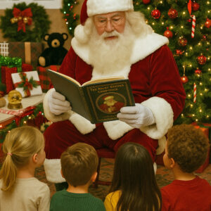 Santa Paul reading to children