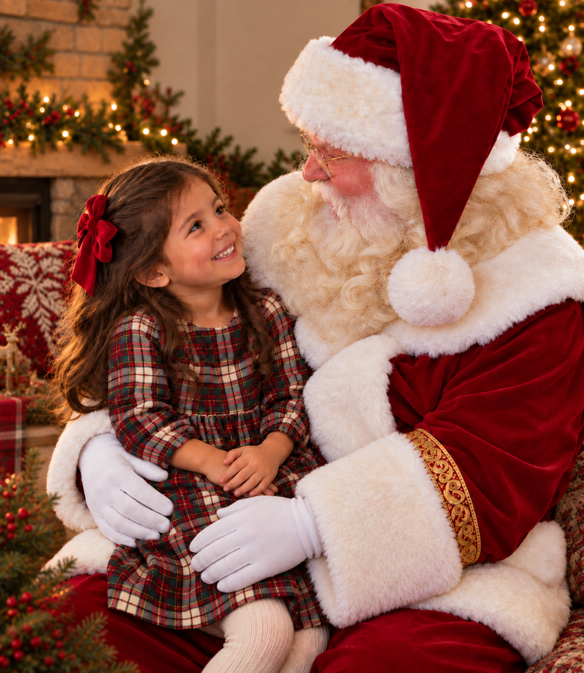 Santa Paul with little girl on his lap