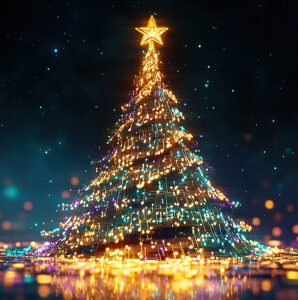 Christmas tree in the center of Santa's Village